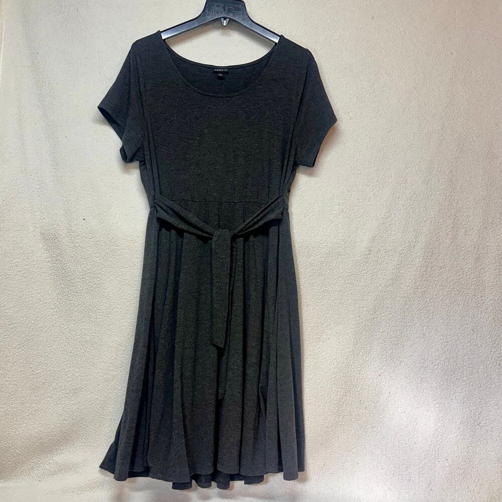 Torrid Size 1 (14/16) Charcoal Gray Fit & Flare Dress Stretch Casual